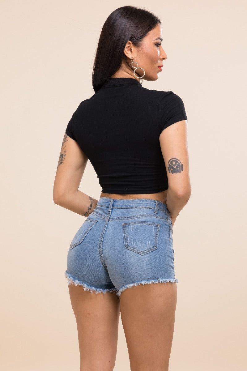 New stretch pocket denim shorts