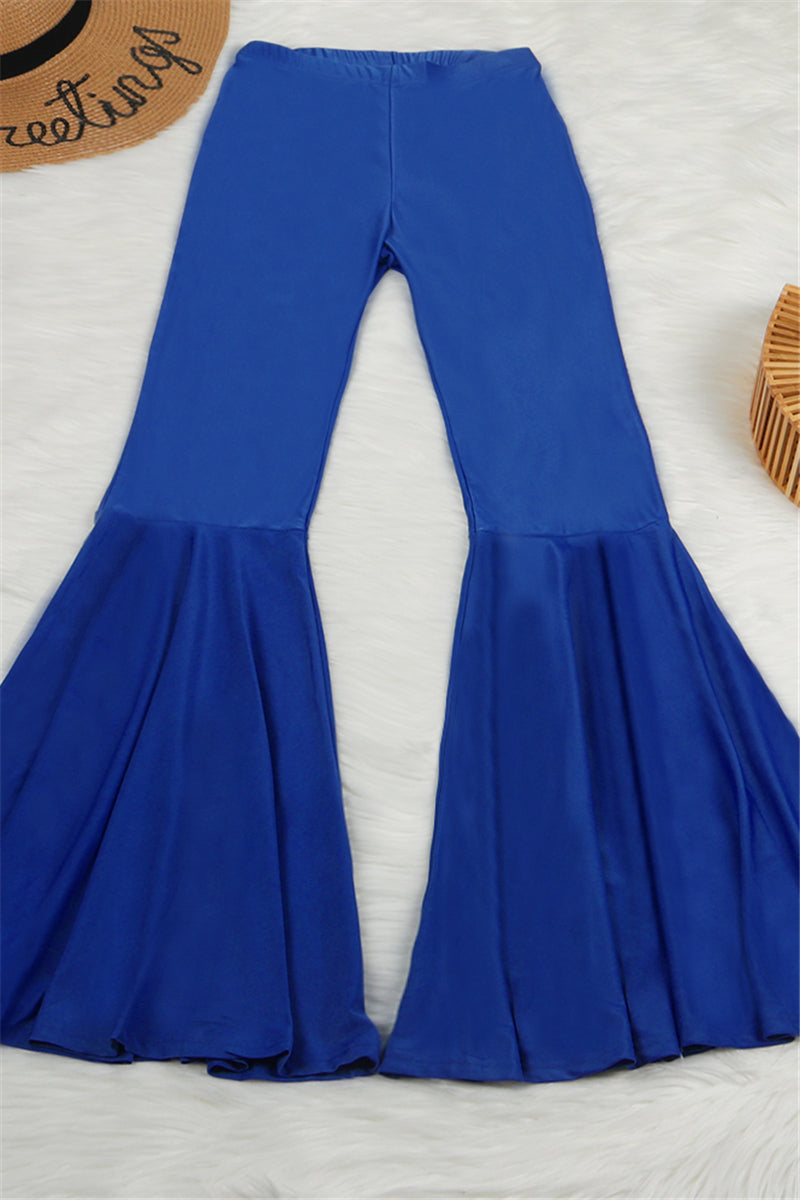 Solid color new stylish stretch slim flare pants