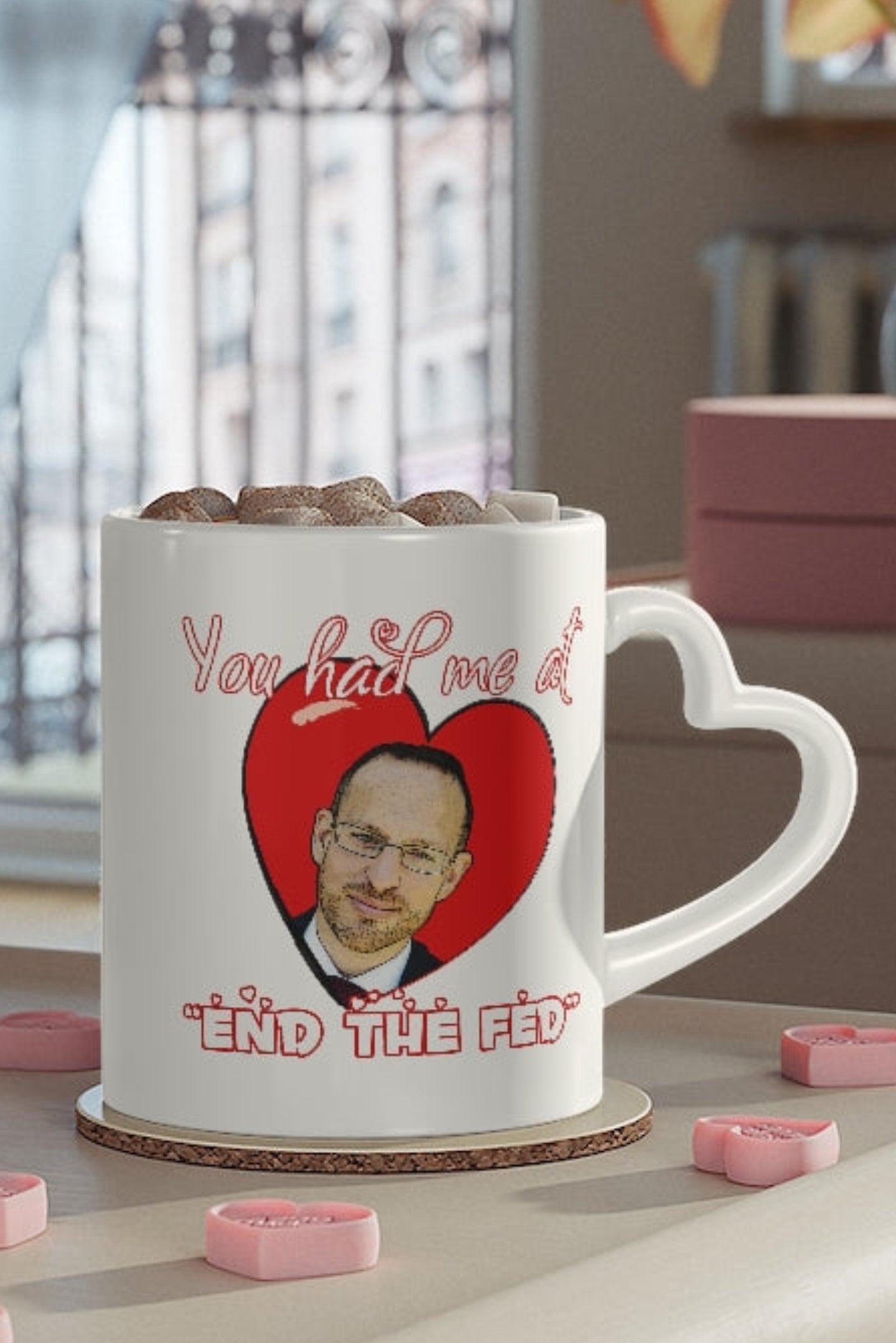 You had me at "END THE FED" Spike Cohen Heart-Shaped Mug