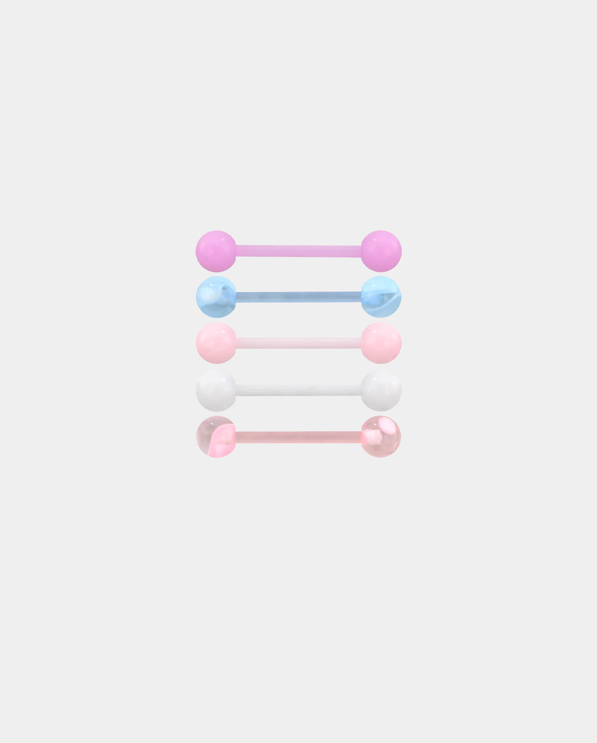 5PCS Macaron Color Acrylic Tongue Barbell Set