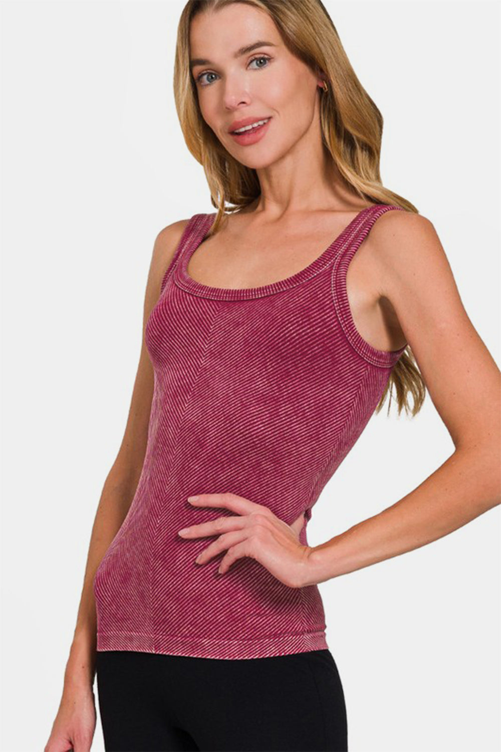 Zenana Ribbed Scoop Neck Tank for Stylish Layering
