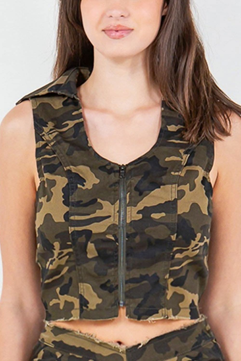 American Bazi camo cropped vest