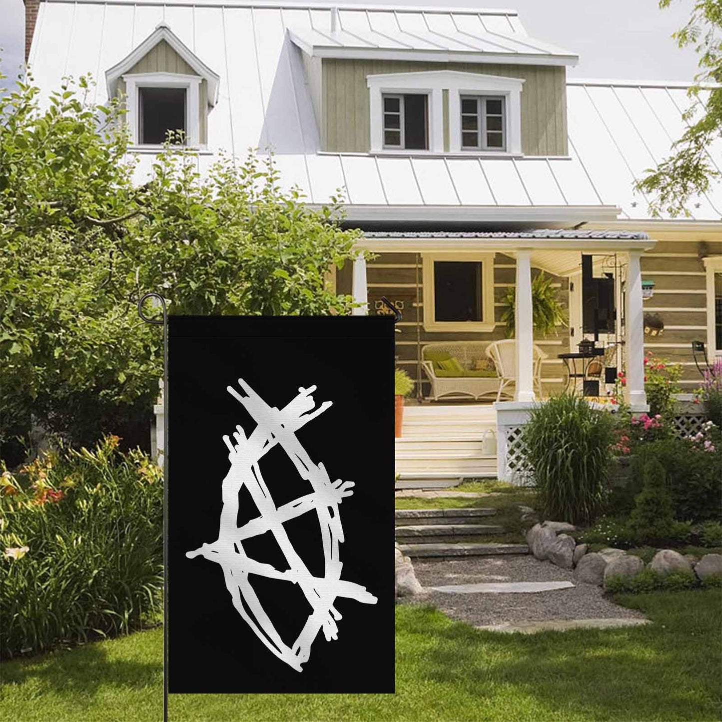 AnarchoChristian - Anarchist Fish Double-Sided Flag