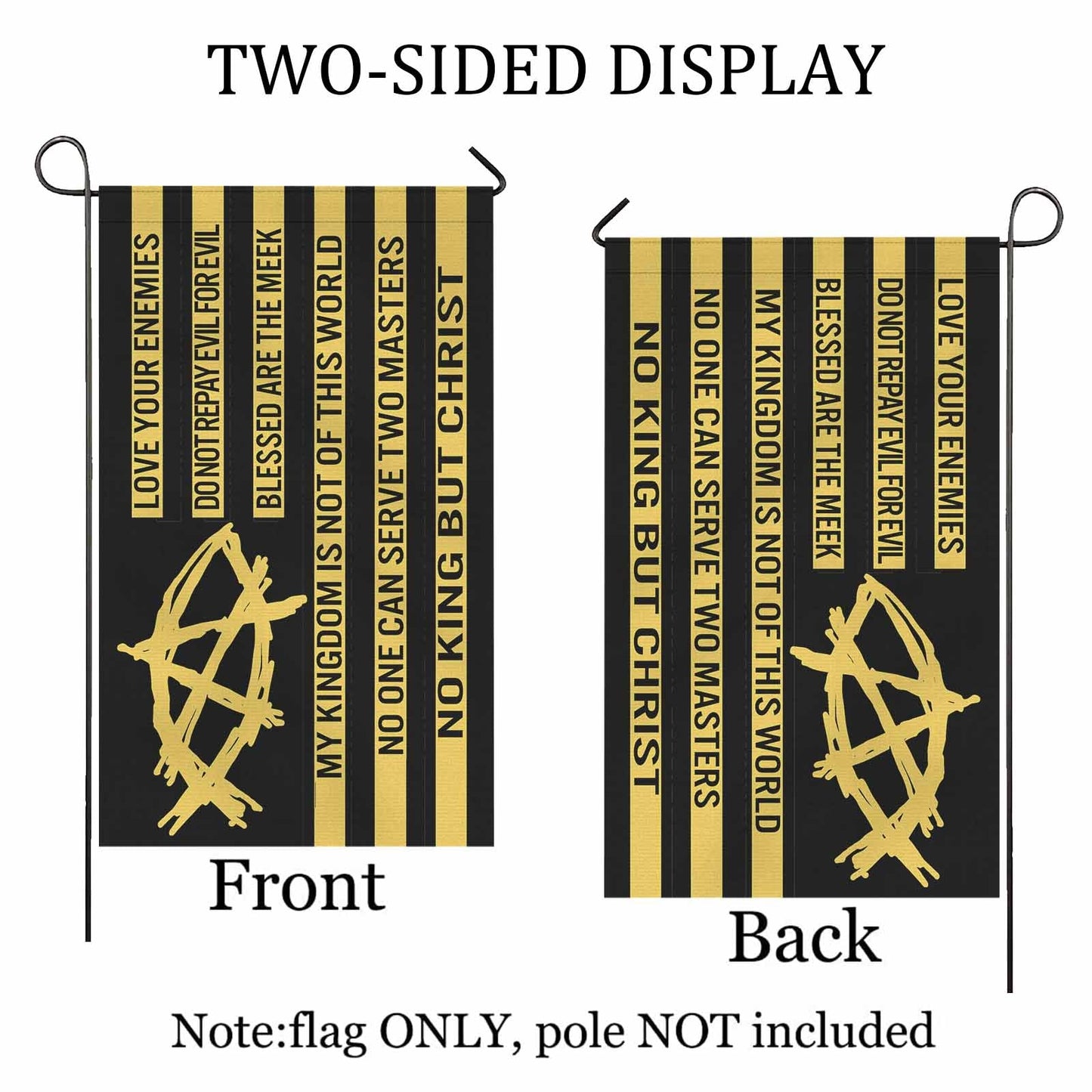 AnarchoChristian - No King But Christ Double-Sided Flag