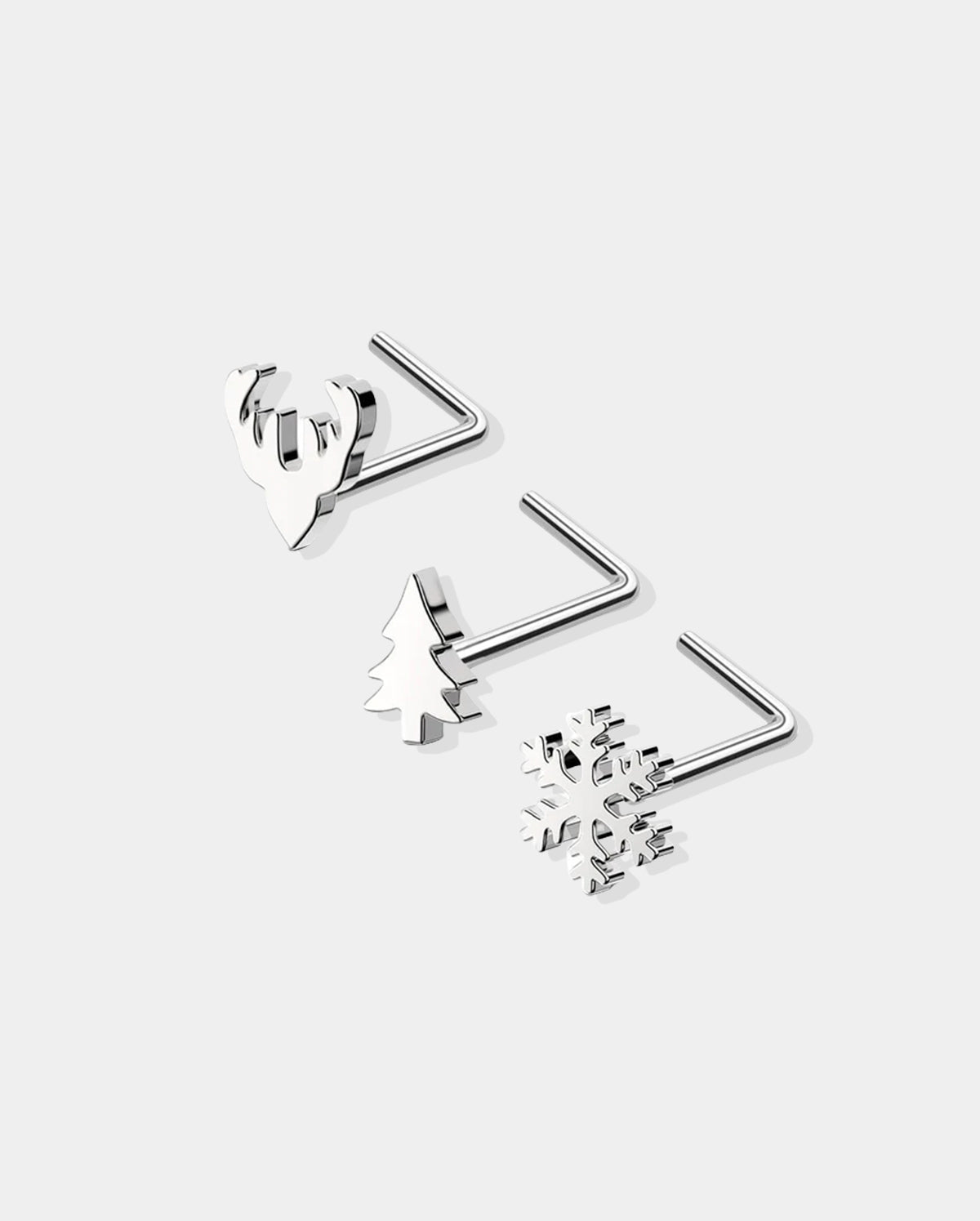 3PCS Reindeer/Tree/Snowflake Christmas Nose Stud