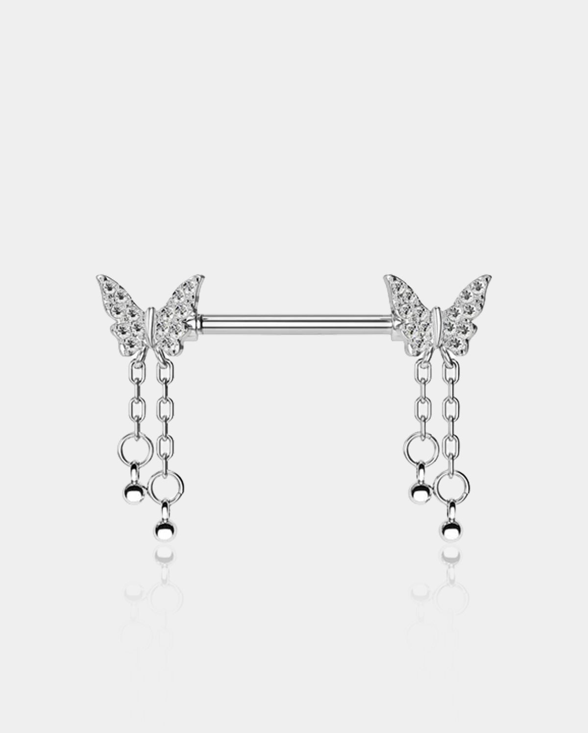 2PCS Butterfly Dangle Nipple Barbells