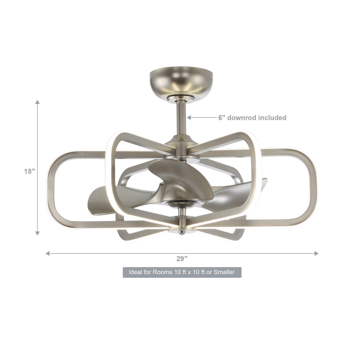 30" Theron Modern DC Motor Downrod Mount Reversible Ceiling Fan with LED Lighting and Remote Control