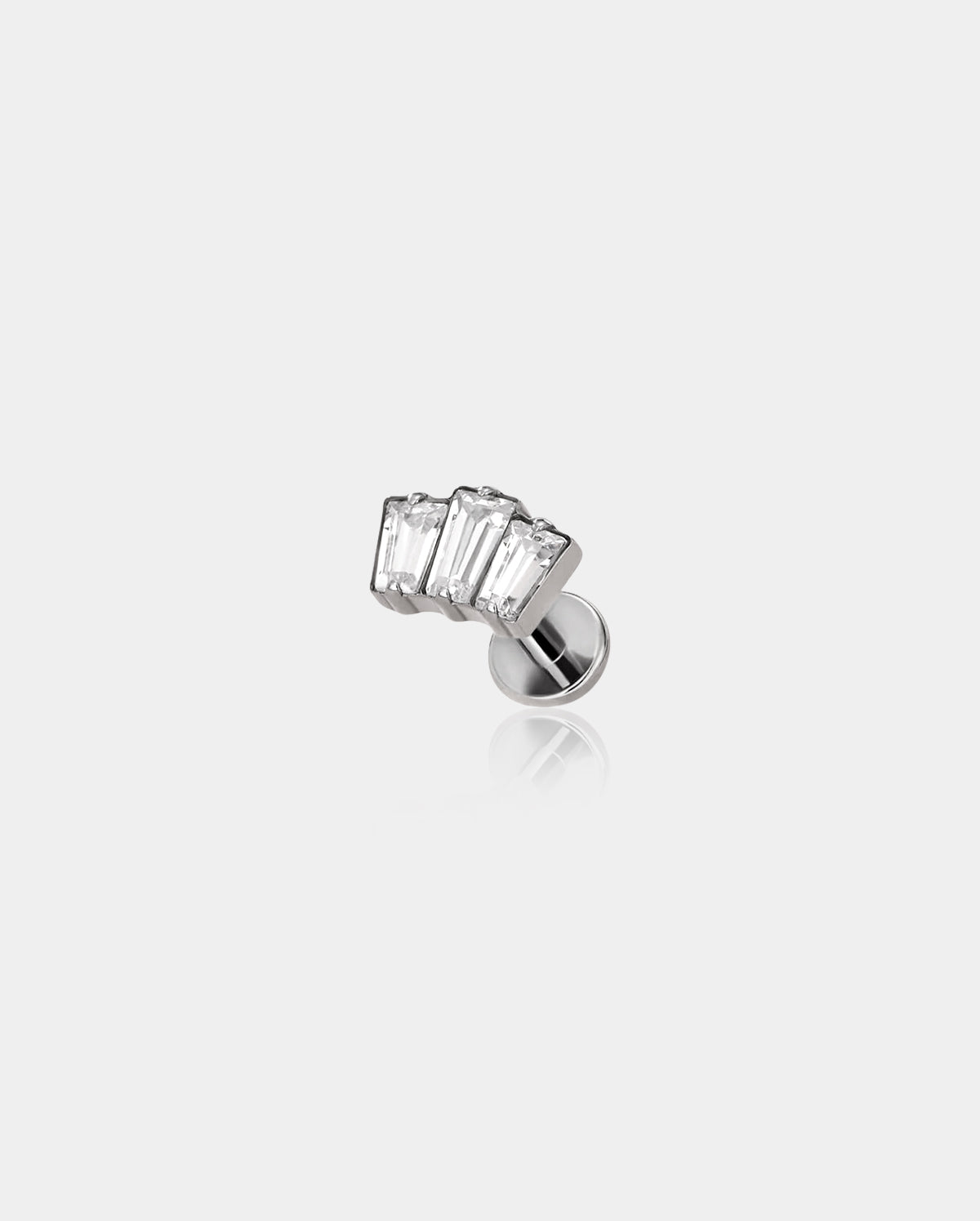 Triple Rectangle Titanium Flat Back Stud