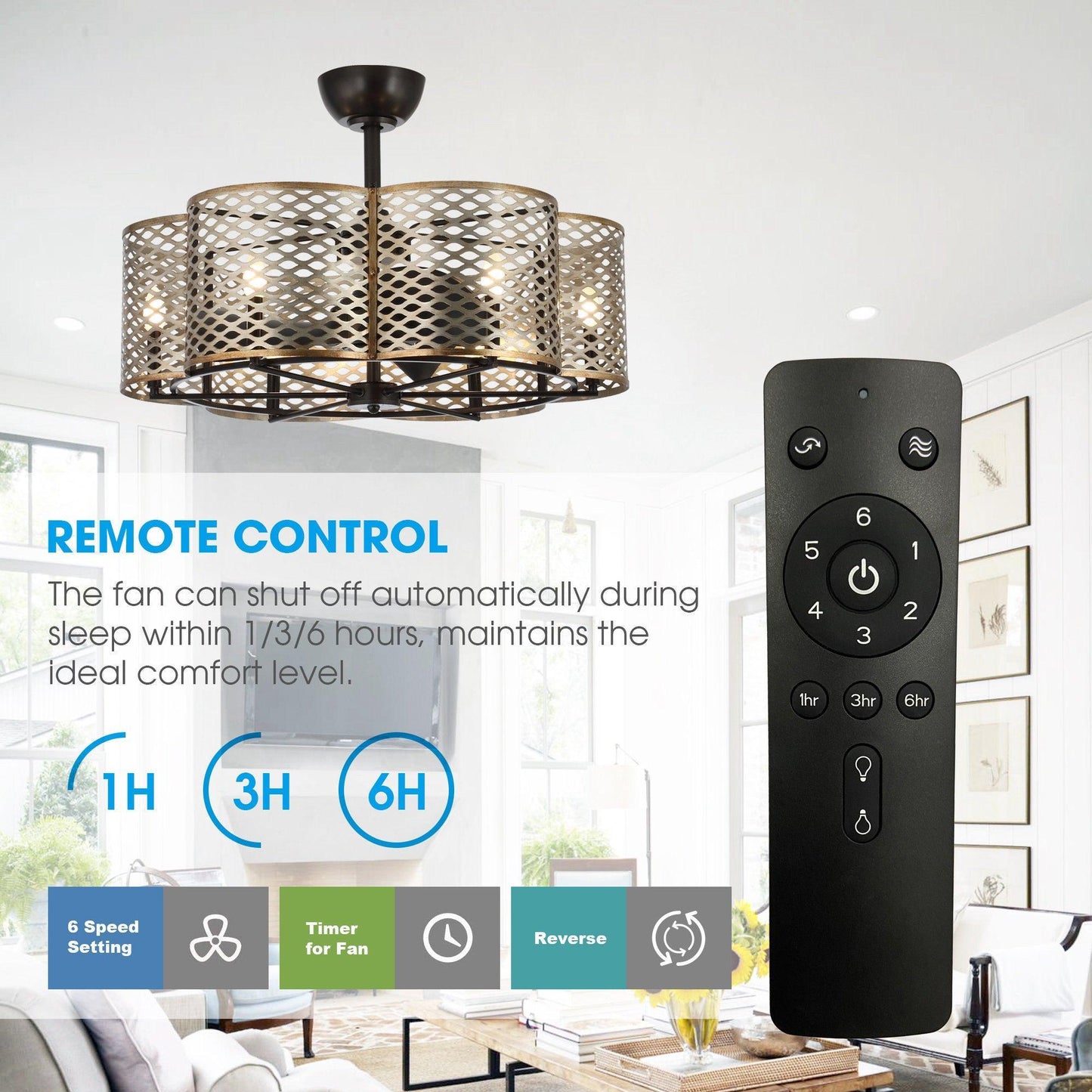 31" Linda Industrial DC Motor Downrod Mount Reversible Ceiling Fan with Lighting and Remote Control