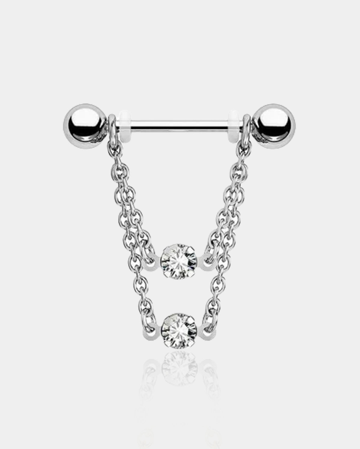 2PCS Double Chain Nipple Rings