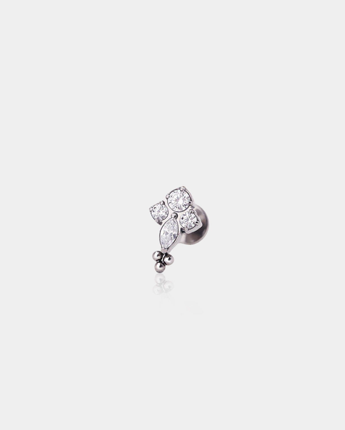 Windmill CZ Internally Threaded Titanium Helix Stud