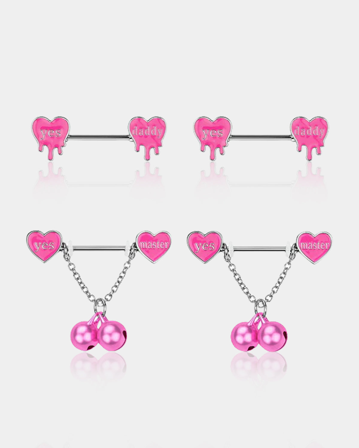 4PCS Flirting Words Nipple Piercing Ring