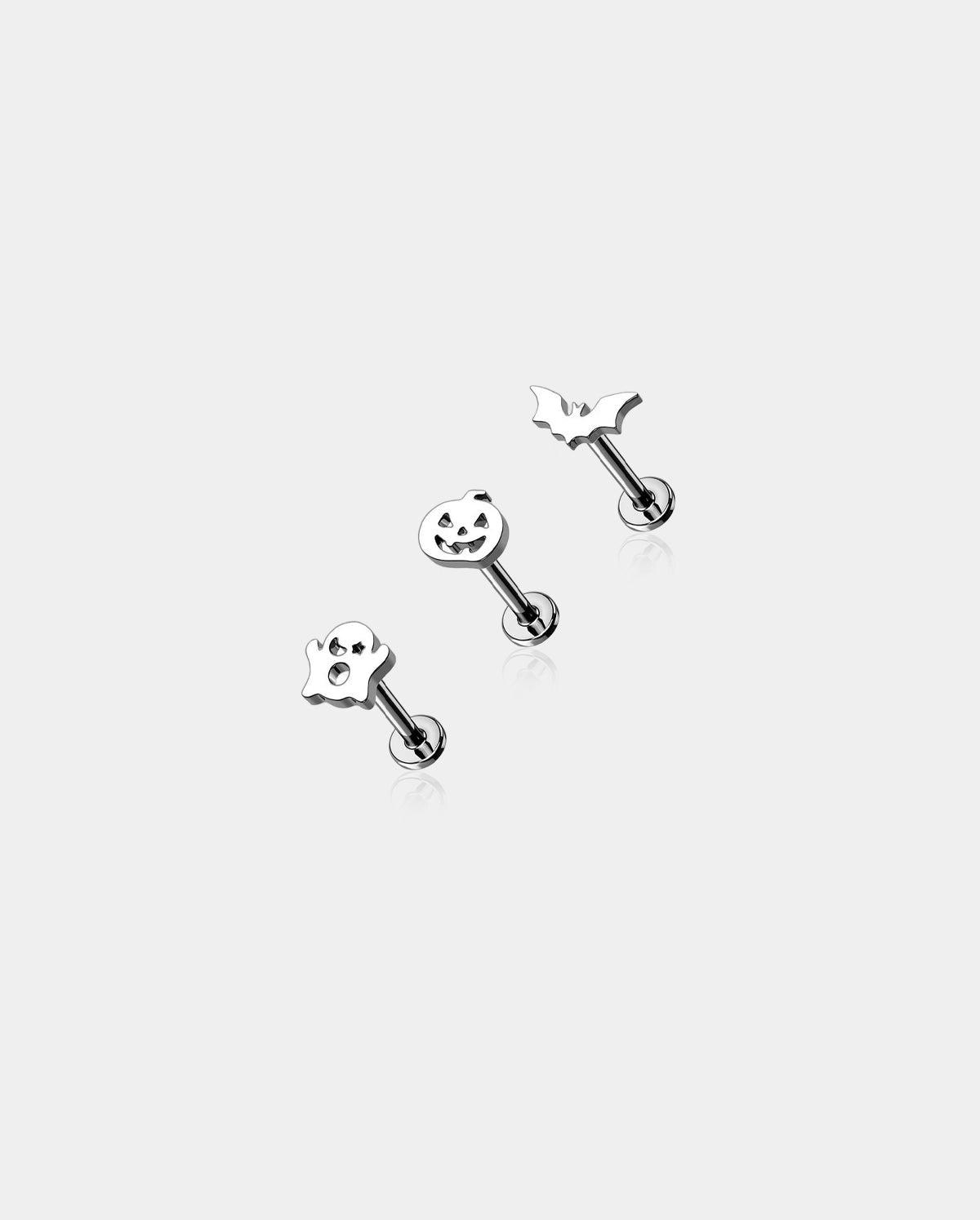 3PCS Pumpkin Bat Internally Threaded Cartilage Studs