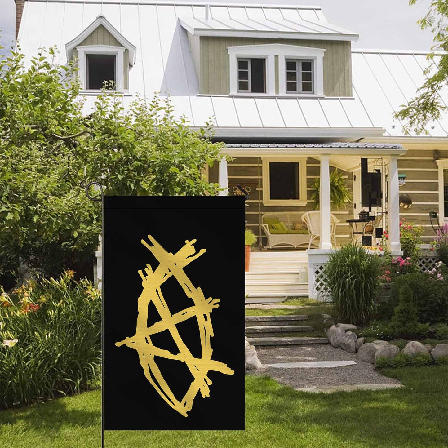AnarchoChristian - Anarchist Fish Double-Sided Flag