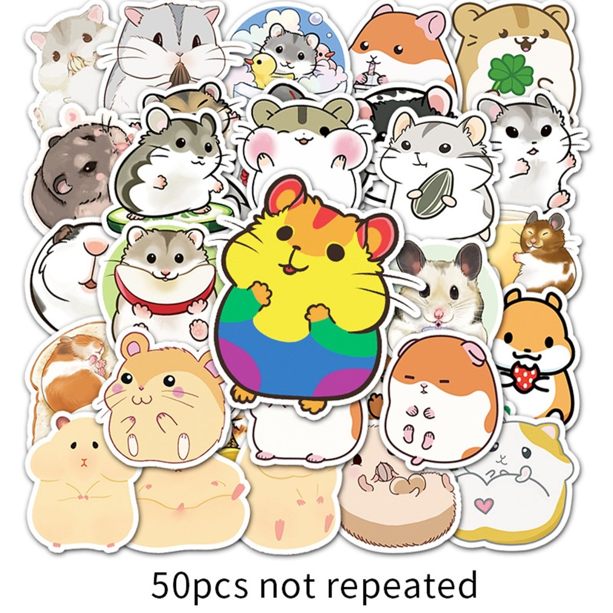 50 Hamster Vinyl Stickers – Waterproof Cute Decals for Decor