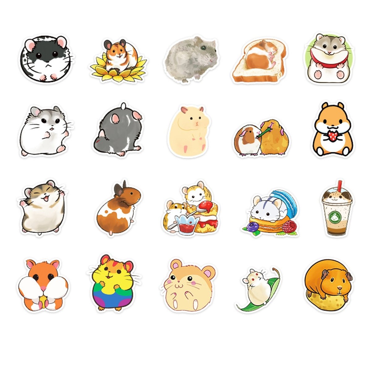 50 Hamster Vinyl Stickers – Waterproof Cute Decals for Decor