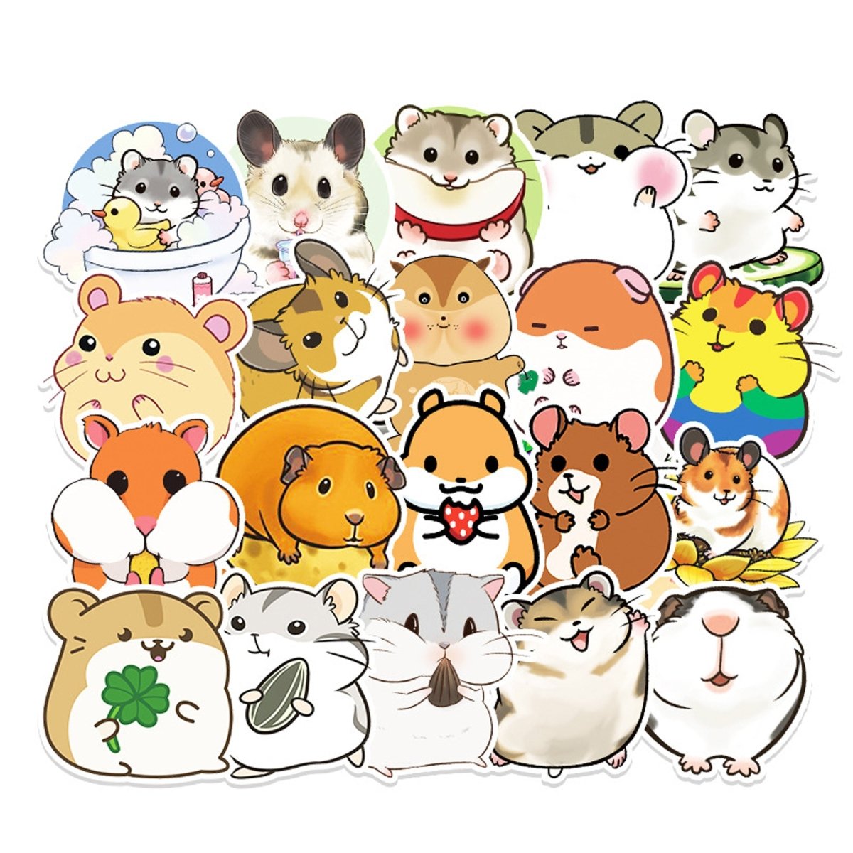 50 Hamster Vinyl Stickers – Waterproof Cute Decals for Decor