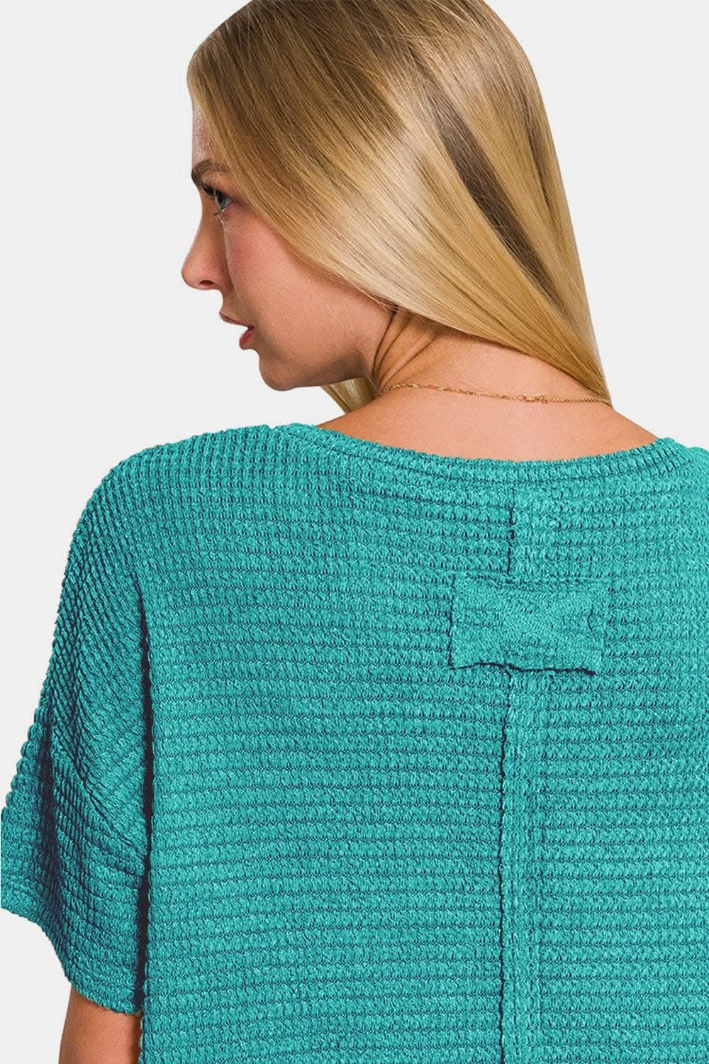 Zenana jacquard knit drop shoulder top