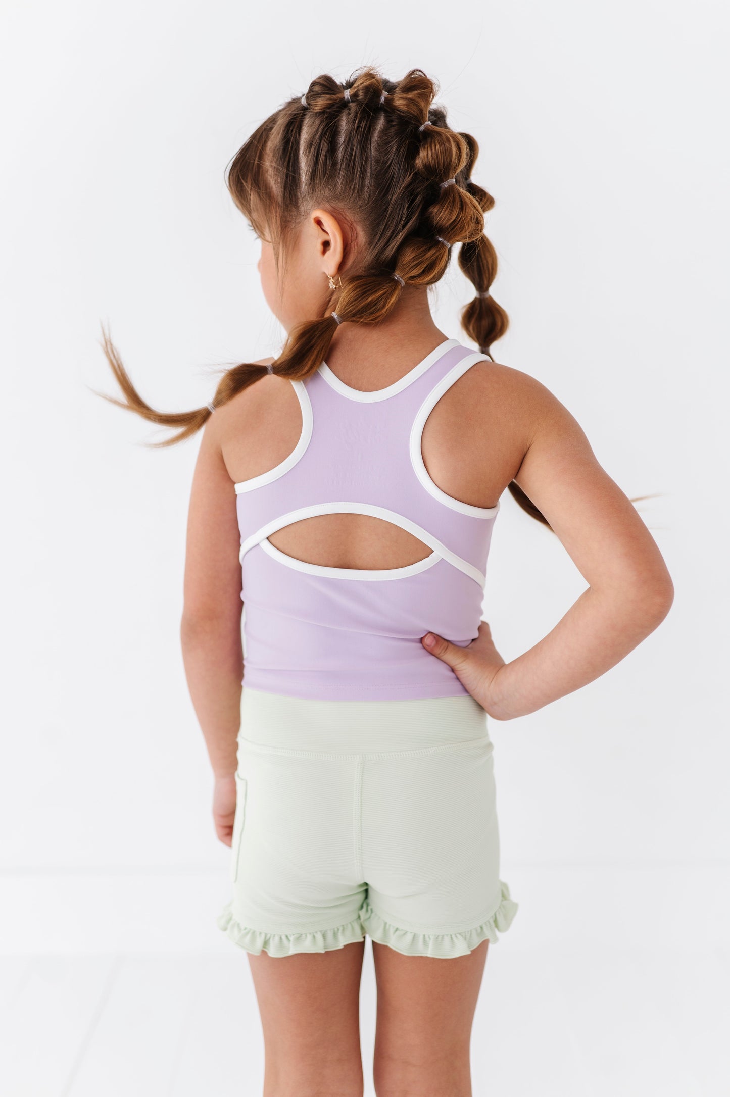 Hint of Mint | Ribbed Ruffle Yoga Shorts