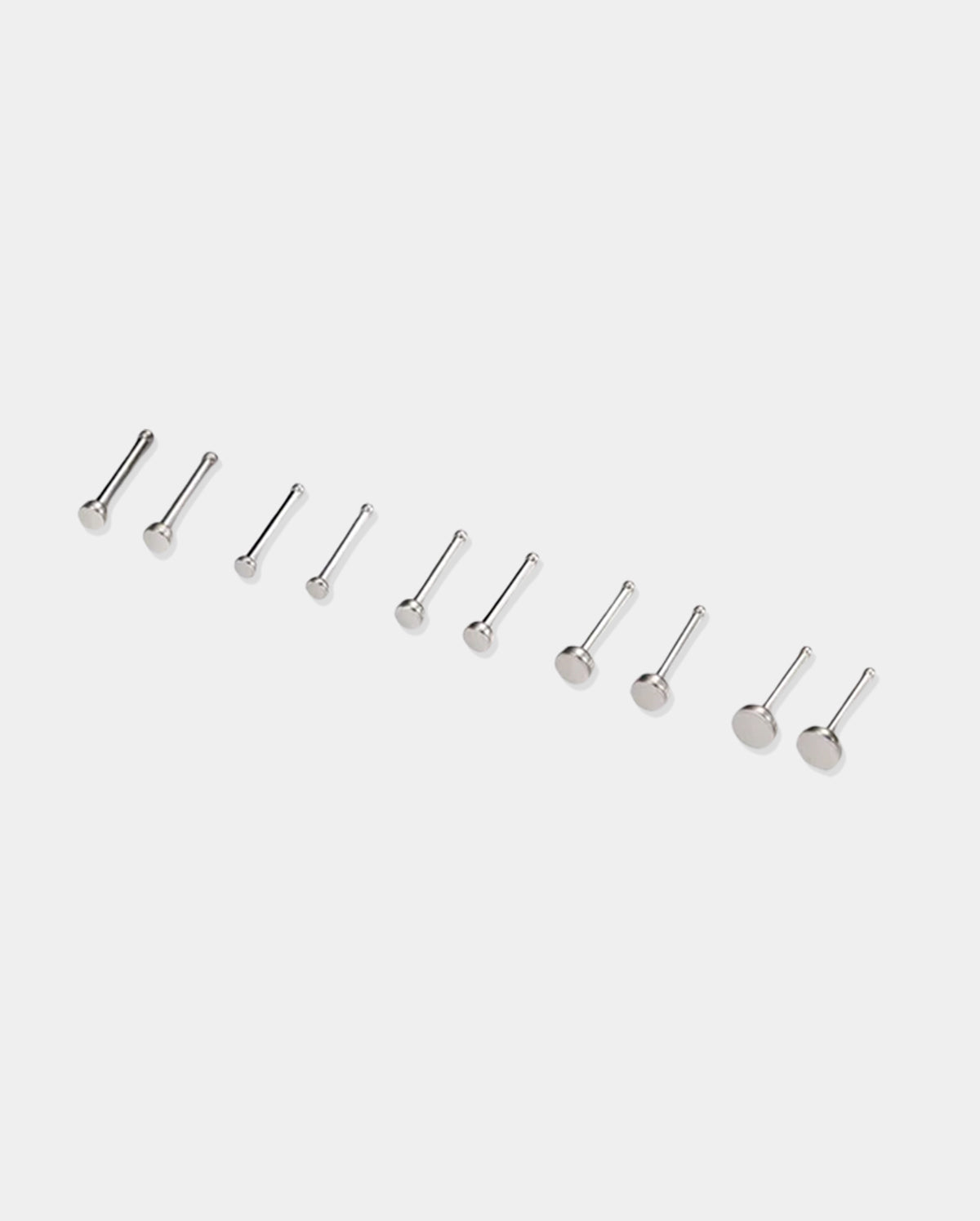 2PCS Flat Top Titanium Nose Stud Set