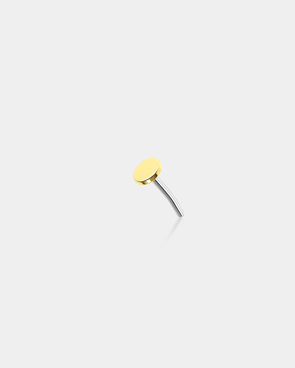 14K Gold Disc Threadless Cartilage Nose Stud