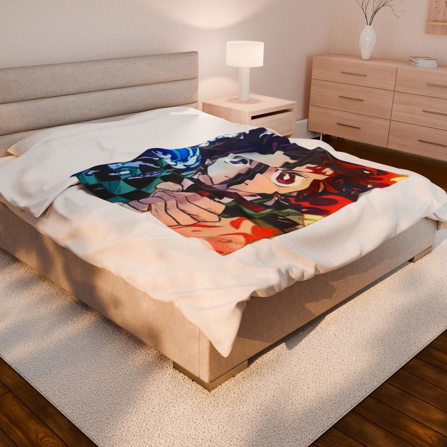 Anime-Inspired Velveteen Plush Blanket - Cozy Decorative Throw for Fans