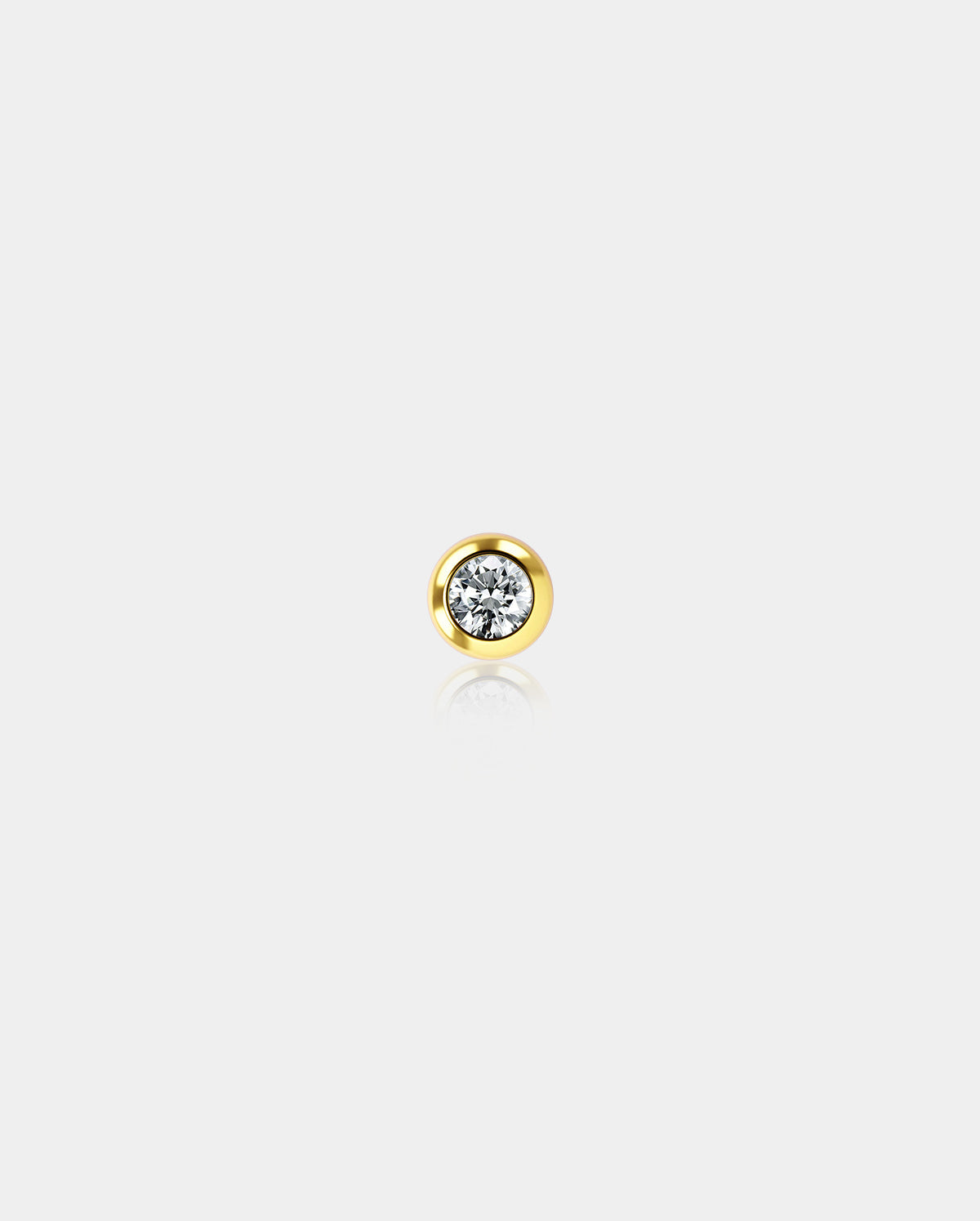 14K Gold CZ Ball Nipple Ring