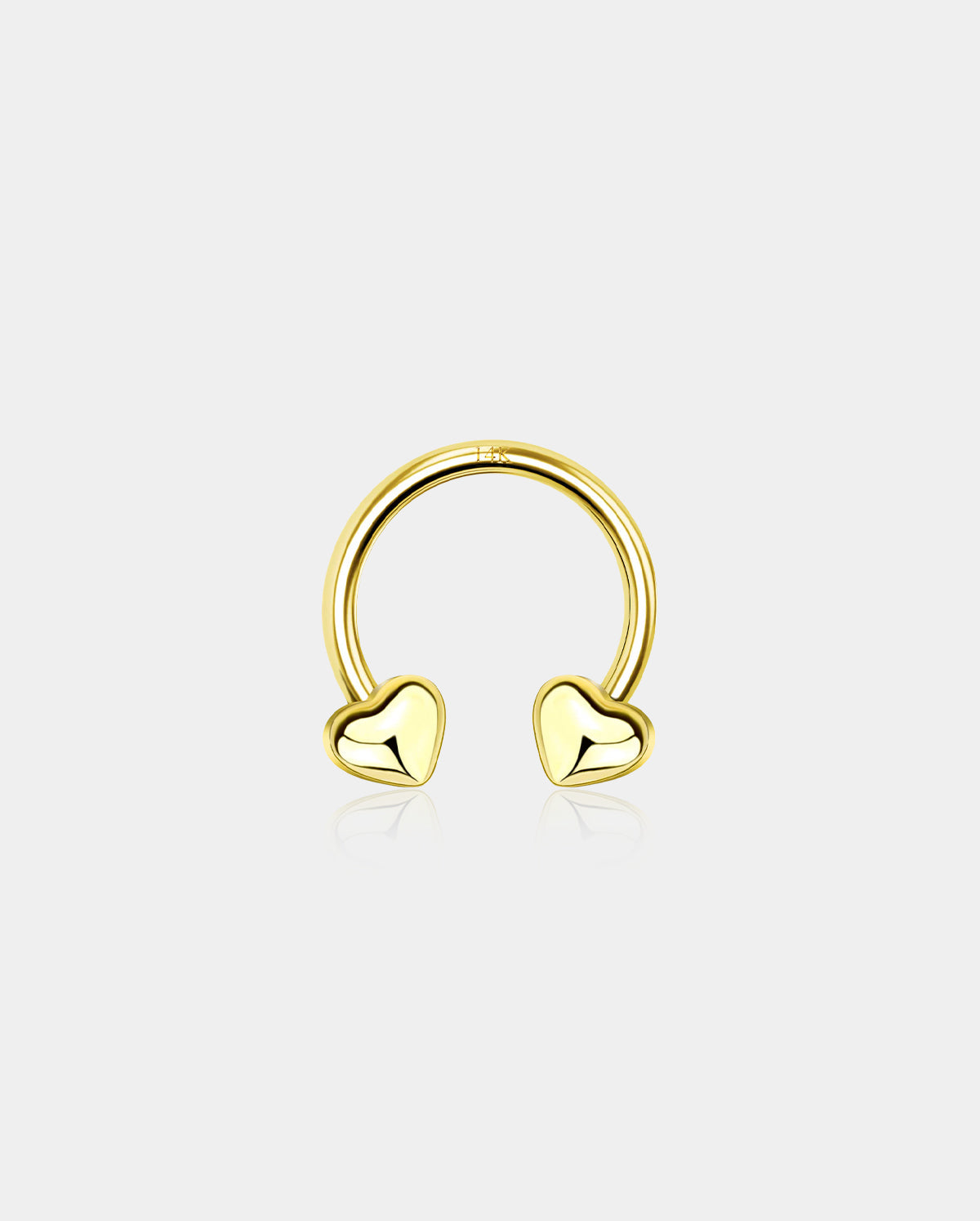 14K Gold Heart Horseshoe Septum Ring