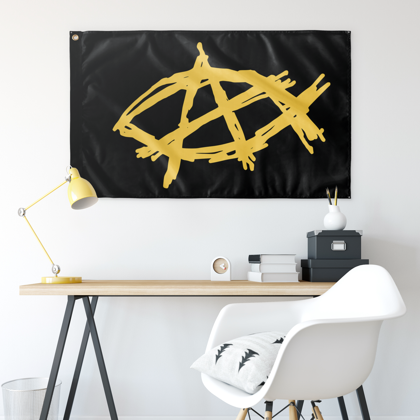 AnarchoChristian - Anarchist Fish Single-Sided Flag