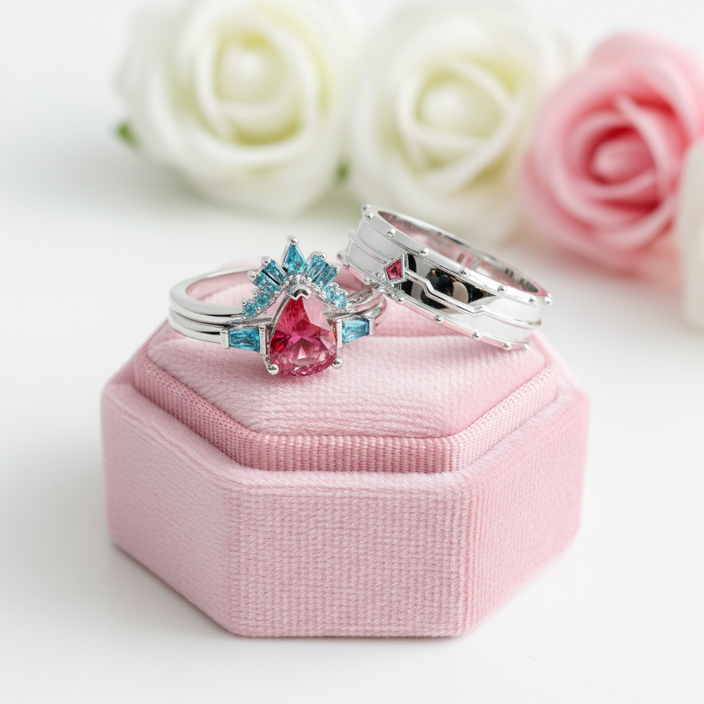 Assasin's Romance Engagement Ring- 14k Yellow Gold Video Game Inspired Rings