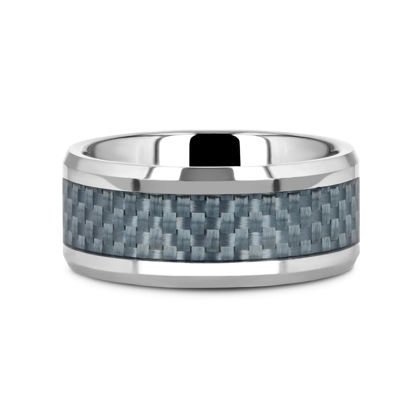 AUGUSTUS Blue Carbon Fiber Inlay Tungsten Carbide Band - 4mm - 10mm
