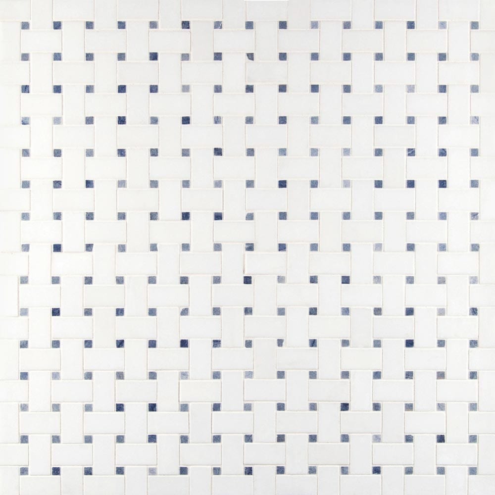 Azula Basket Weave 12" x 12" Polished Marble Mesh-Mounted Mosaic Tile Pattern-MSI Collection