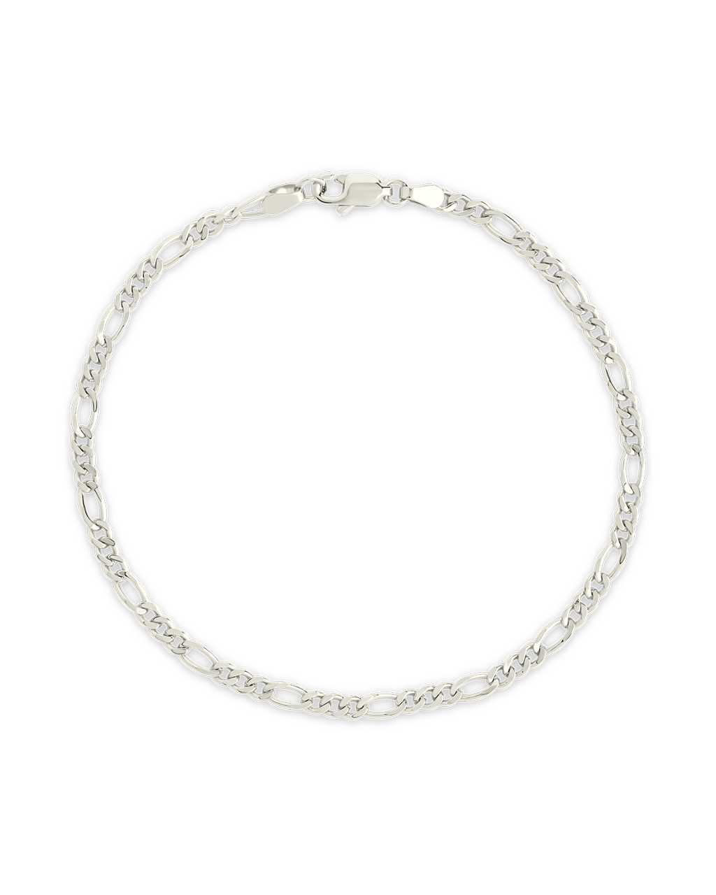 Sterling Silver Figaro Chain Bracelet