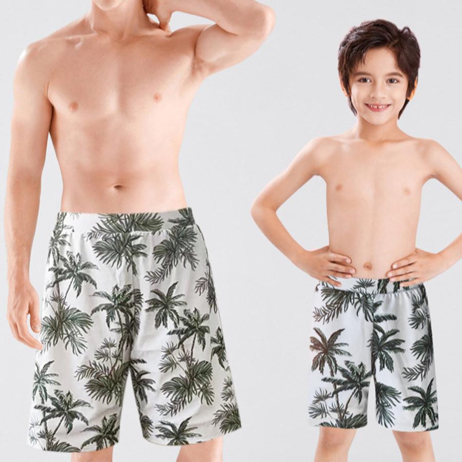 Men's print with lined beach shorts