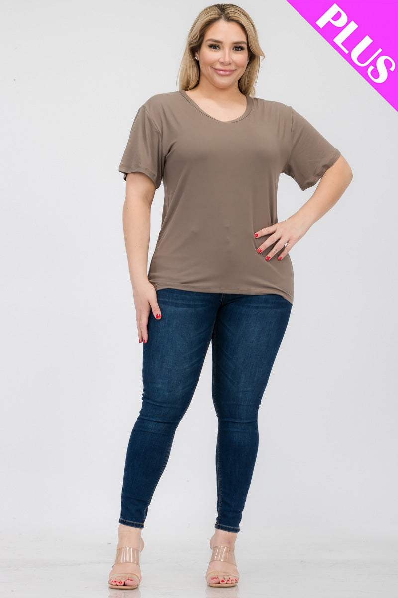 Plus Size Basic Short Sleeve T-shirt (CAPELLA)