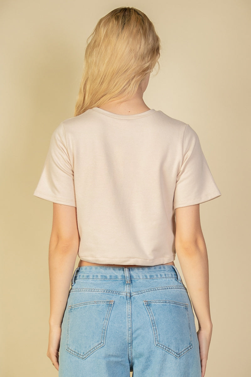 French Terry Toggle Drawstring Crop Top (CAPELLA)