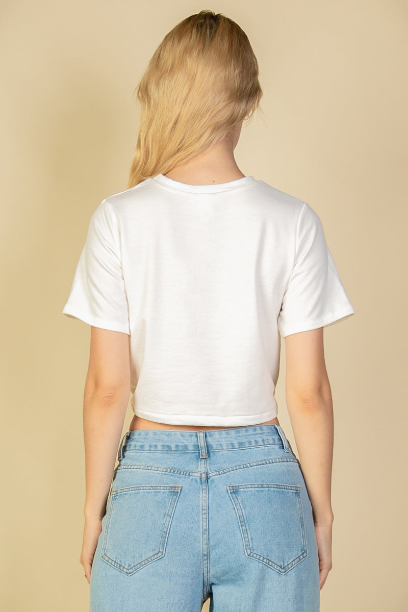 French Terry Toggle Drawstring Crop Top (CAPELLA)