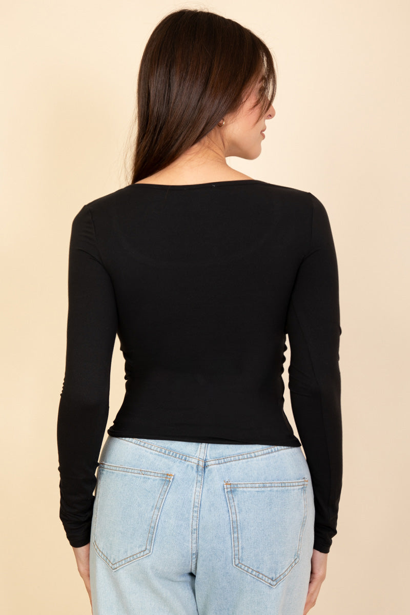 Square Neck Long Sleeve Top (CAPELLA)