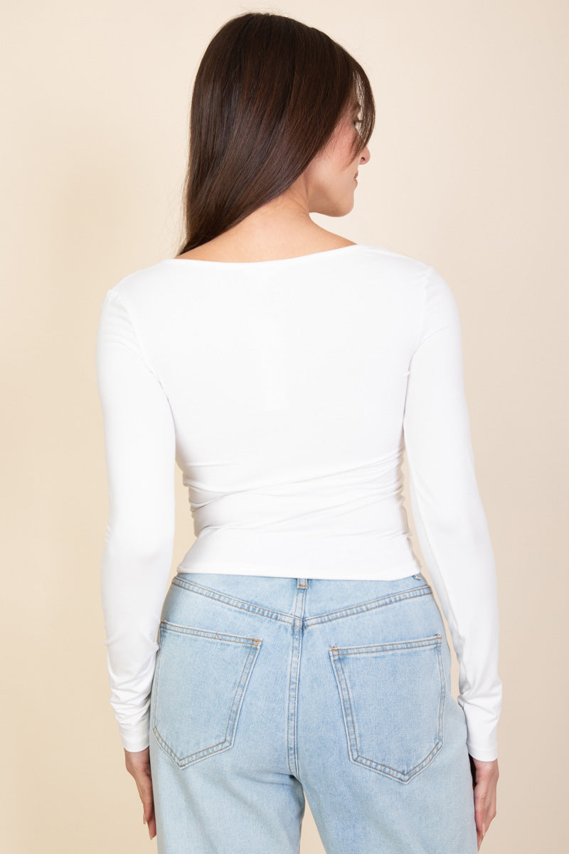 Square Neck Long Sleeve Top (CAPELLA)