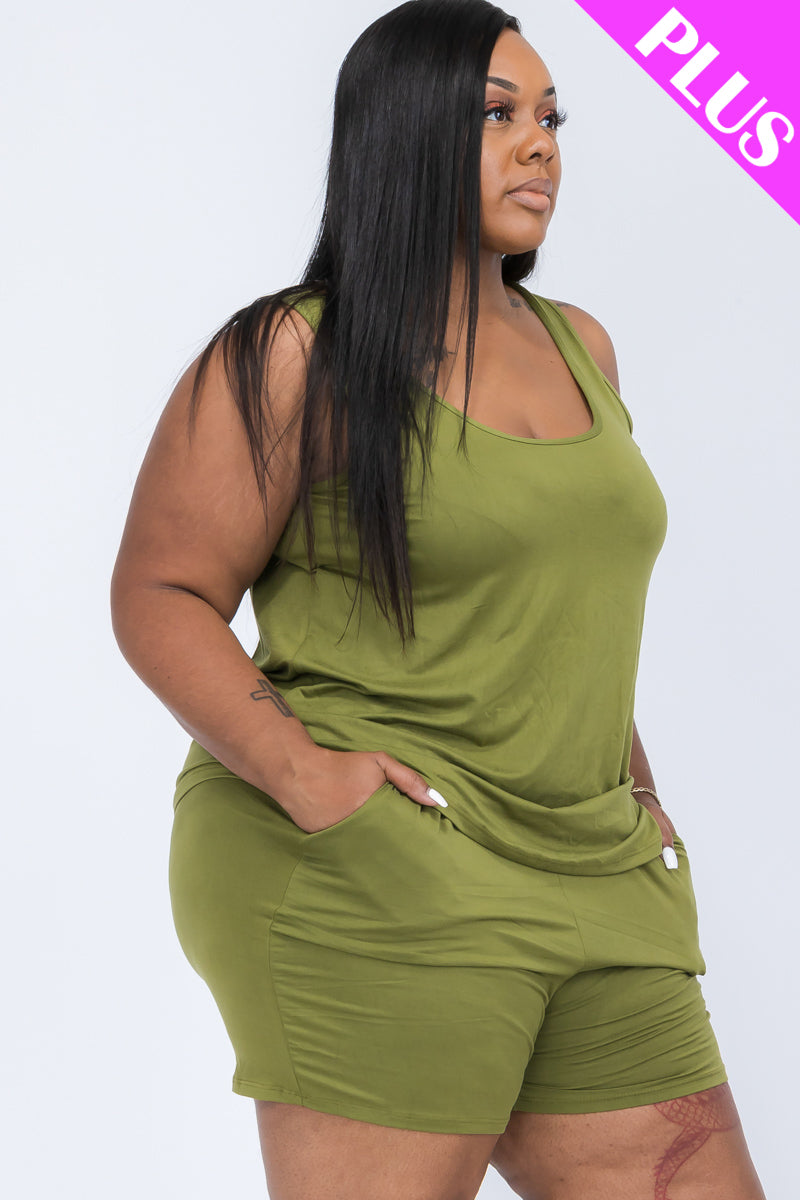 Plus Comfy Tank Top & Shorts Set (CAPELLA)
