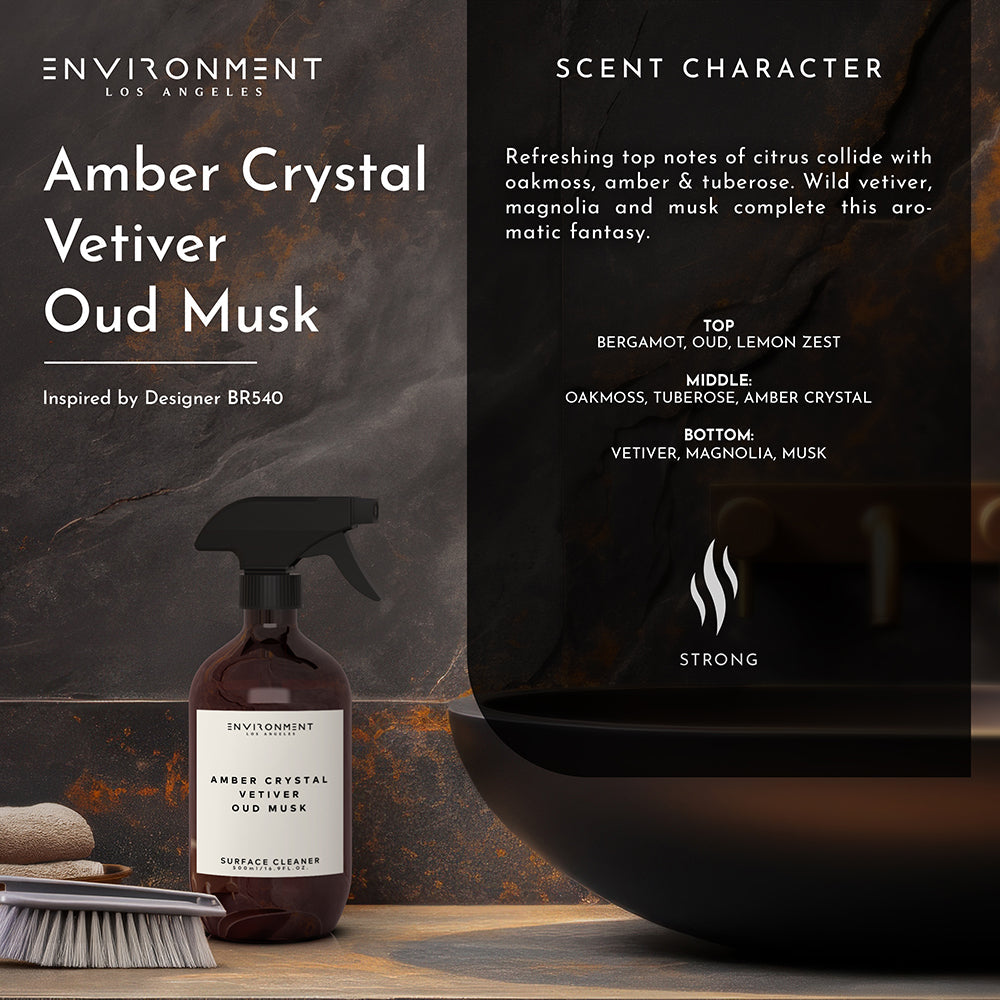 Amber Crystal | Vetiver | Oud Musk Surface Cleaner (Inspired by Baccarat Rouge 540®)