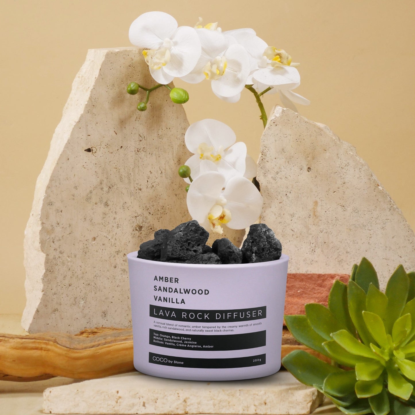 Lava Rock Diffuser (Amber | Sandalwood | Vanilla)