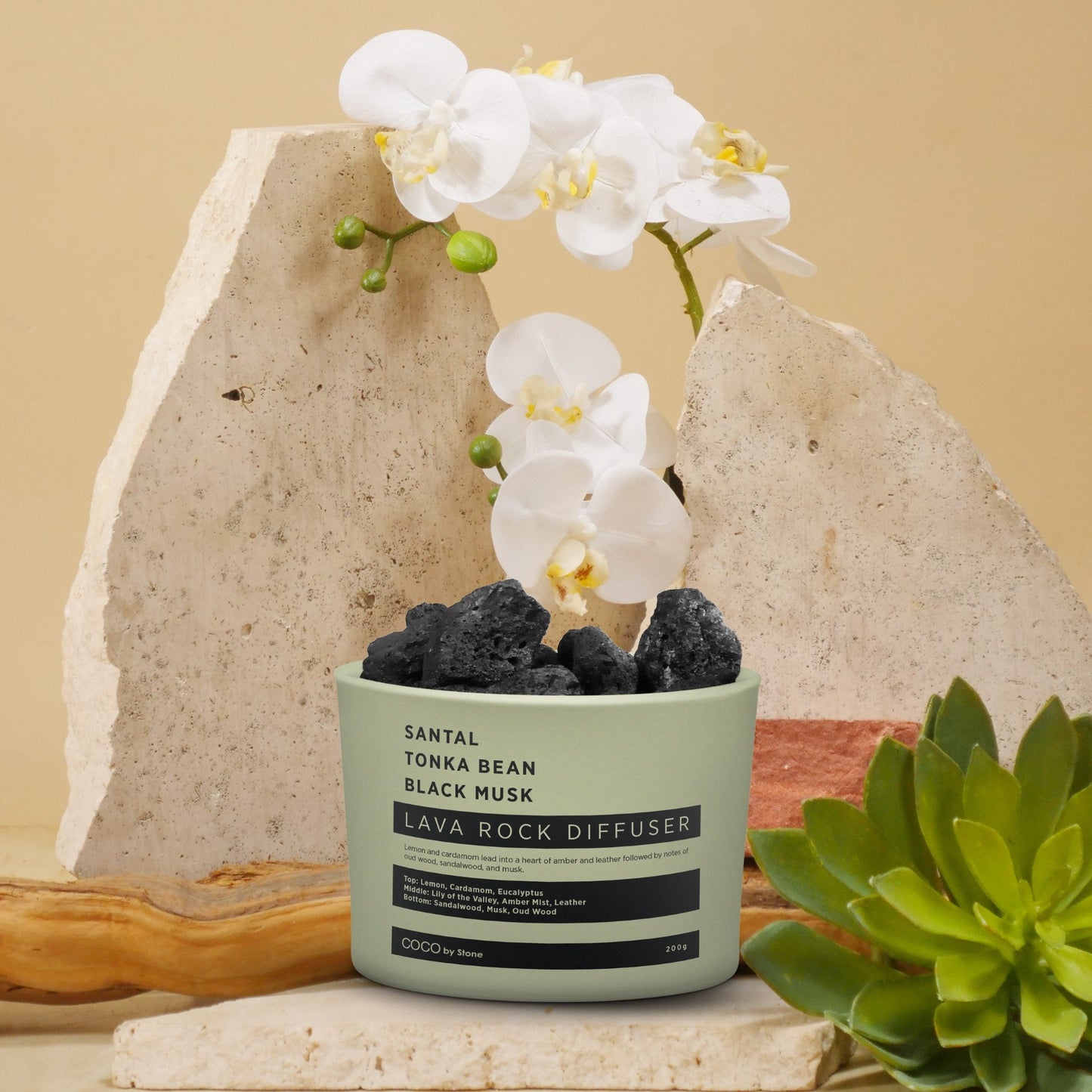 Lava Rock Diffuser (Santal | Tonka Bean | Black Musk)