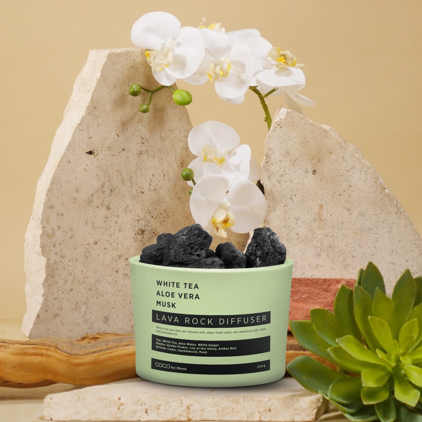Lava Rock Diffuser (White Tea | Aloe Vera | Musk)