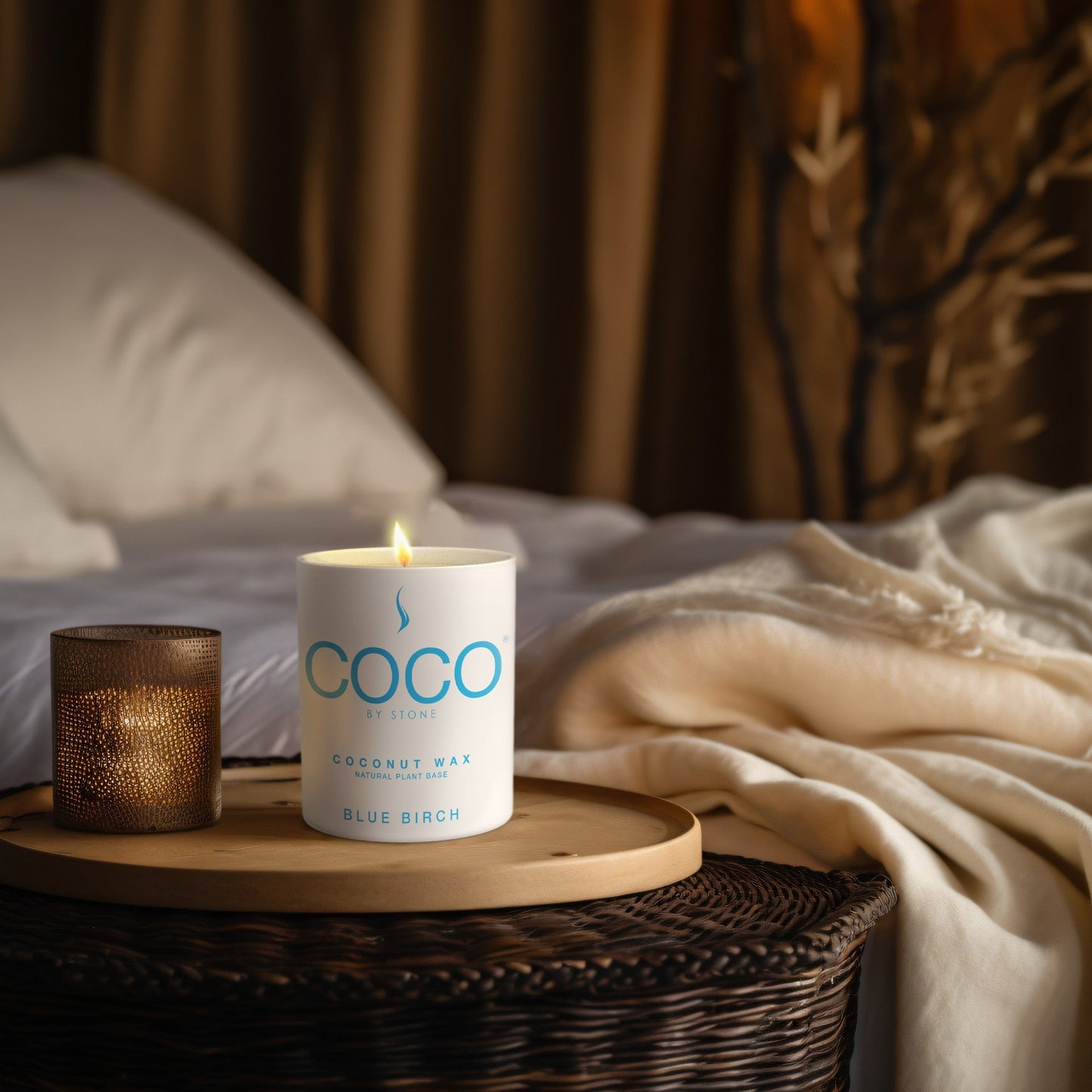 Blue Birch Natural Coconut Apricot Wax Candle