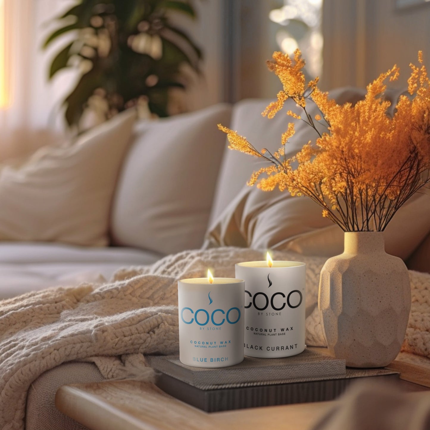 White Tea Natural Coconut Apricot Wax Candle