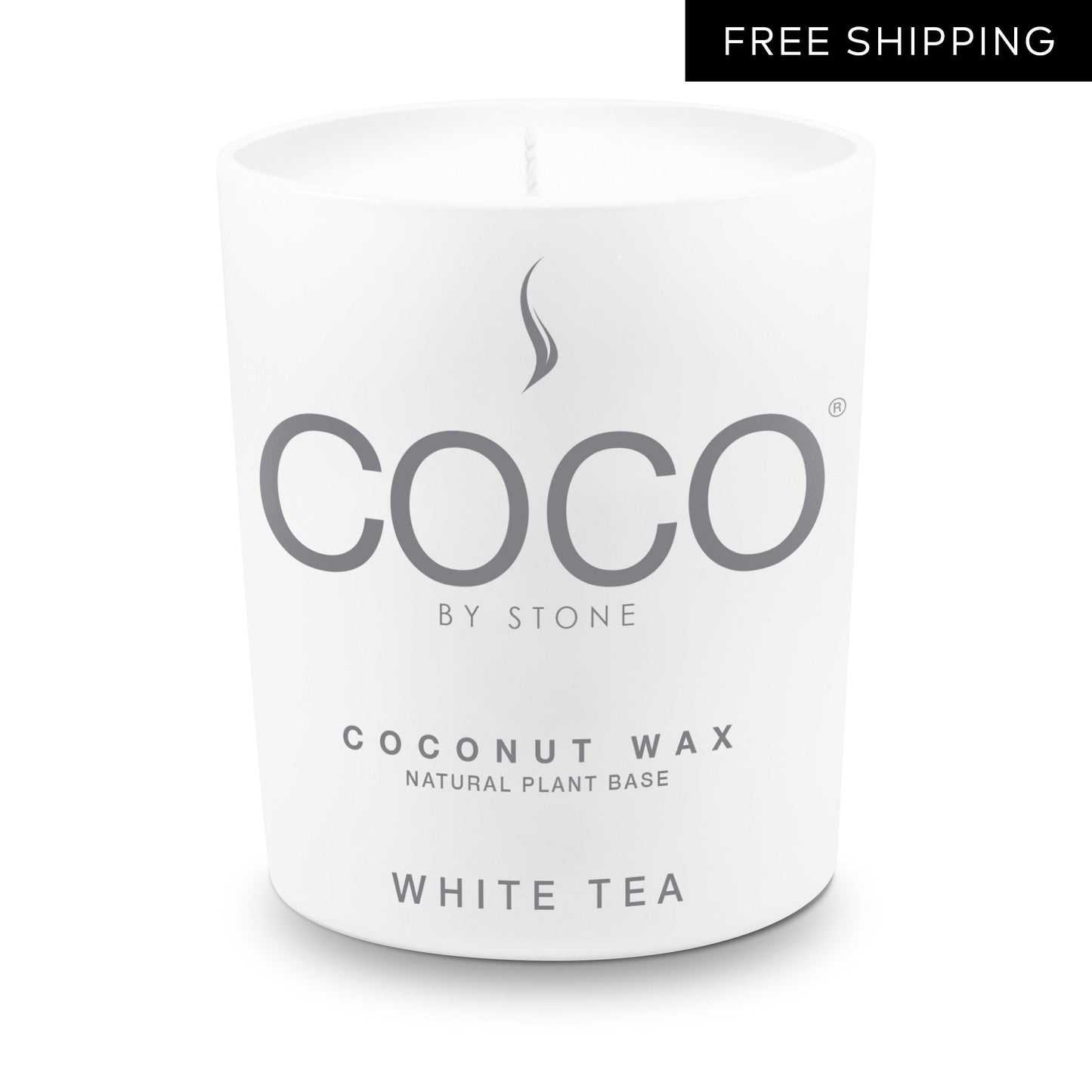 White Tea Natural Coconut Apricot Wax Candle