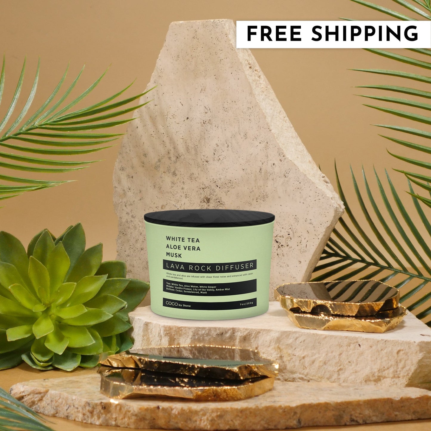 Lava Rock Diffuser (White Tea | Aloe Vera | Musk)