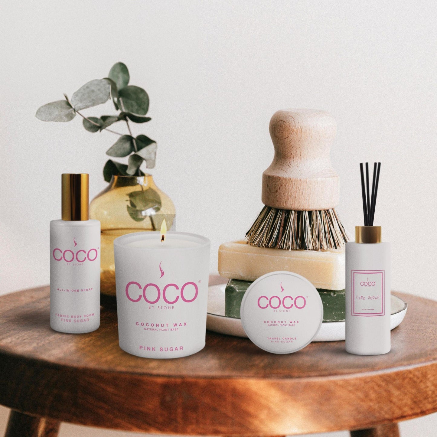 Pink Sugar Natural Coconut Apricot Wax Candle