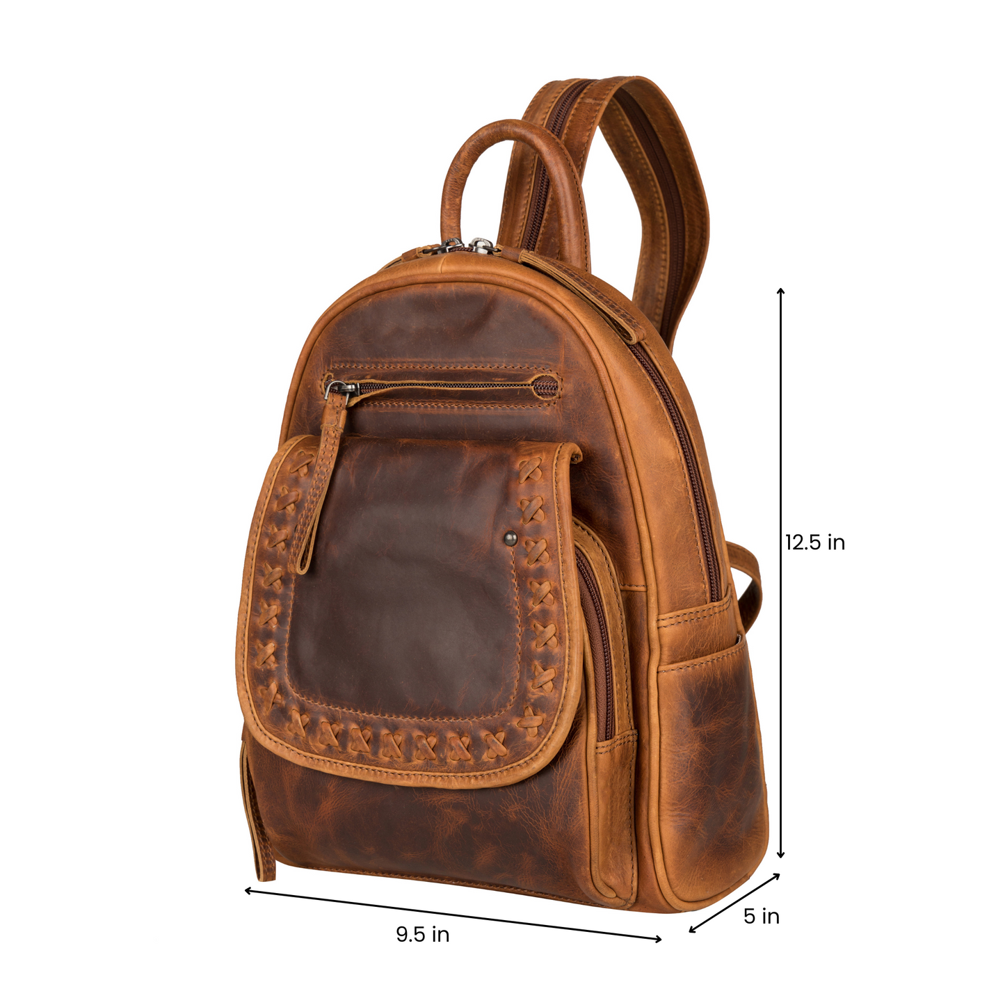 Concealed Carry RFID Daisy Leather Backpack by Lady Conceal